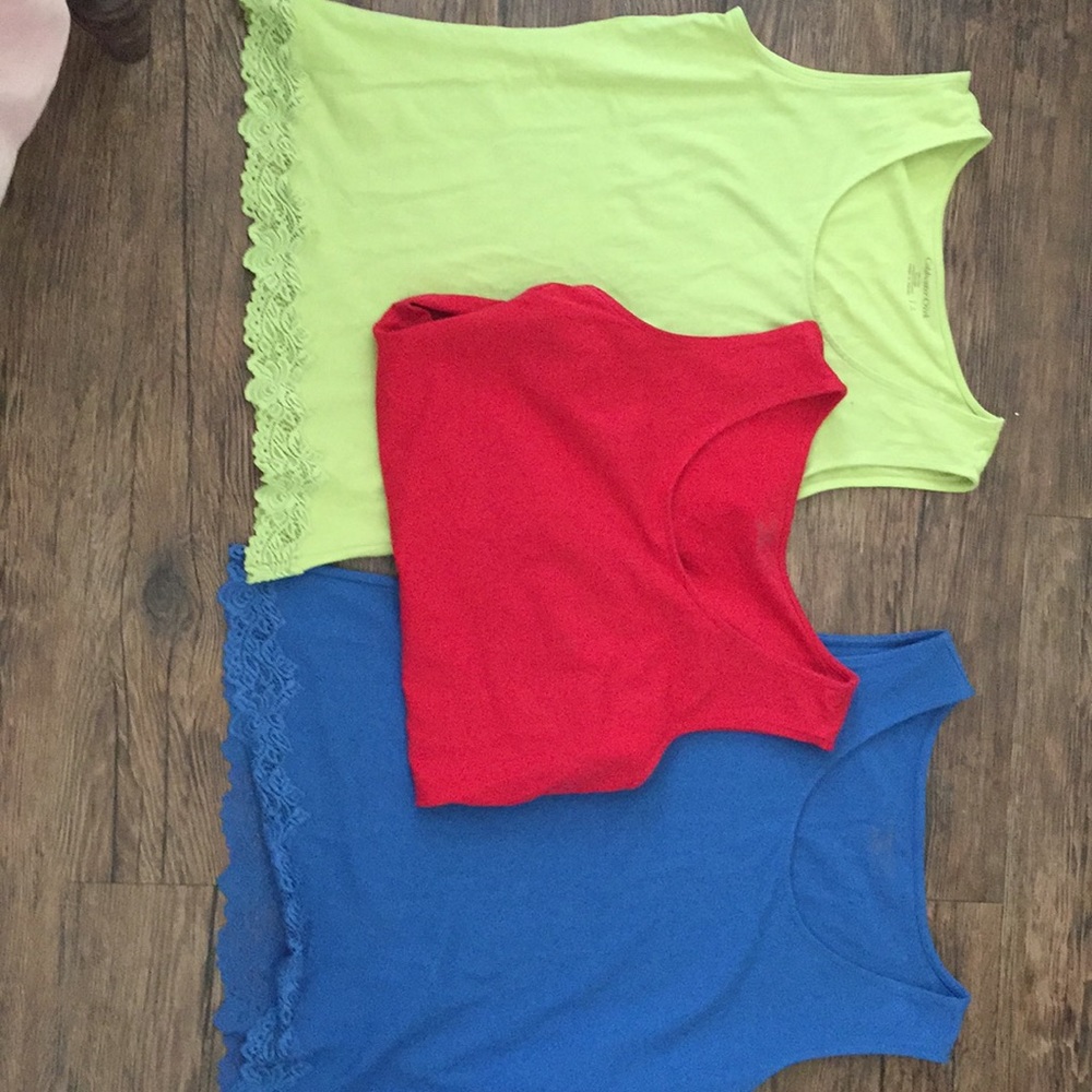 red, green, blue coldwater creek tank tops